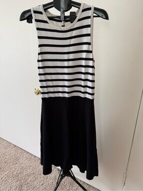 GAP Black & White Striped Midi Dress